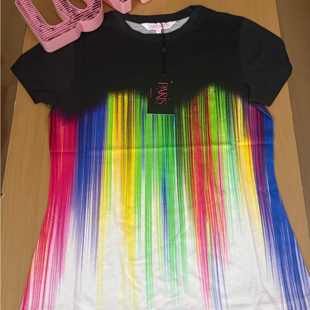 Colorful Graphic T-Shirt Paris Hilton